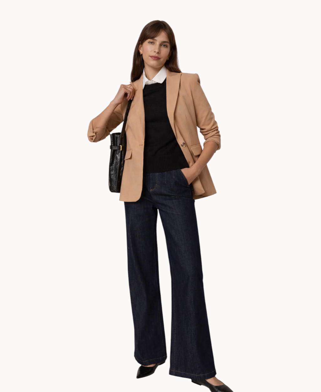 petite-straight-fit-blazer-for-women-long-sleeves-single-button-front-closing
